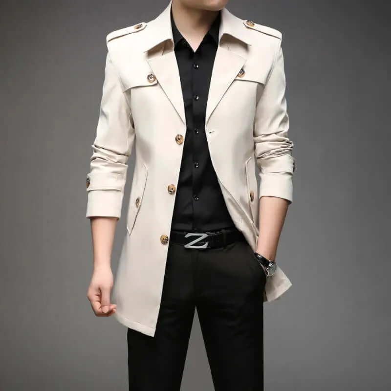 Men's Classic Long Trench Coat