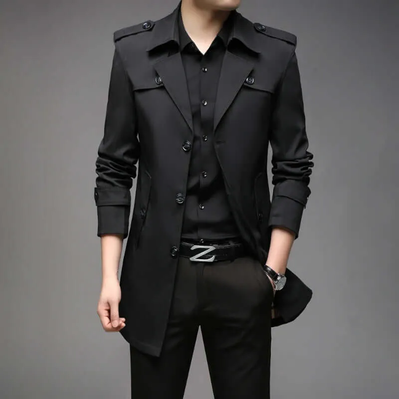 Men's Classic Long Trench Coat