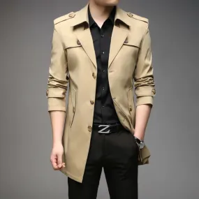 Men's Classic Long Trench Coat