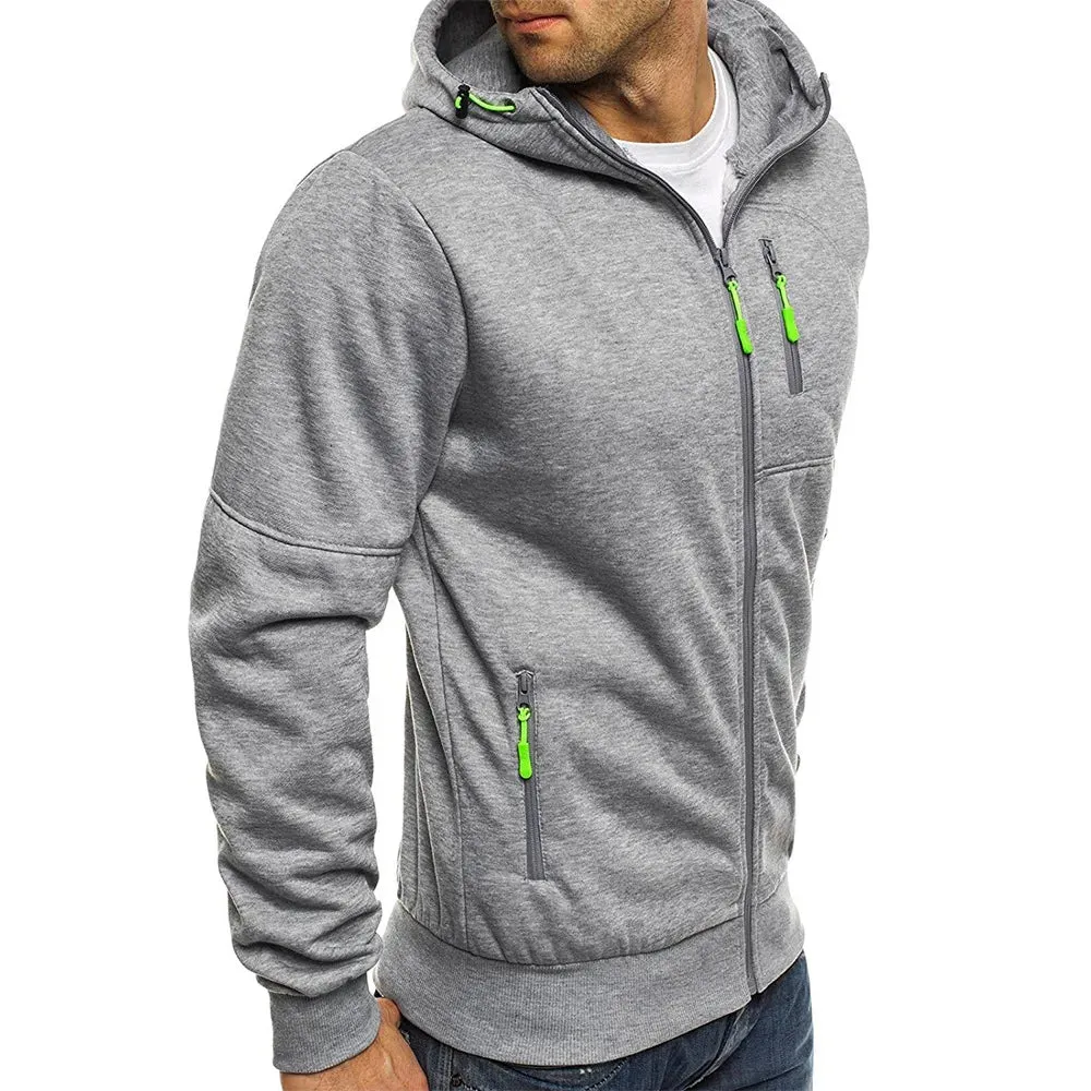 Men's Jacquard Fleece Hooded Sweatshirt Pullover Hoodie
