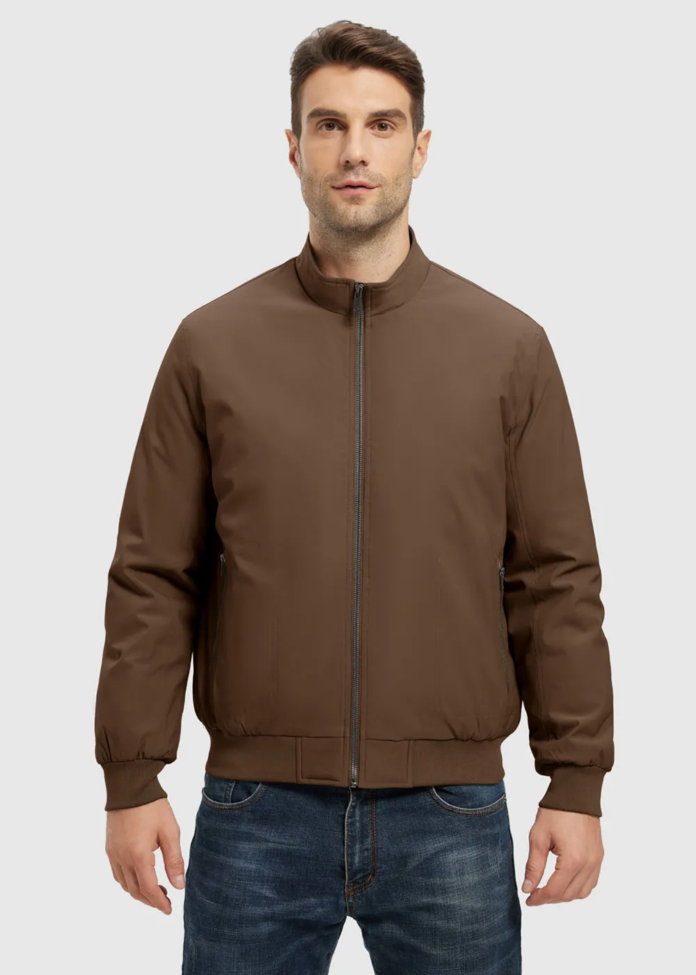 Men's Quilted Cotton Stand Collar Jacket