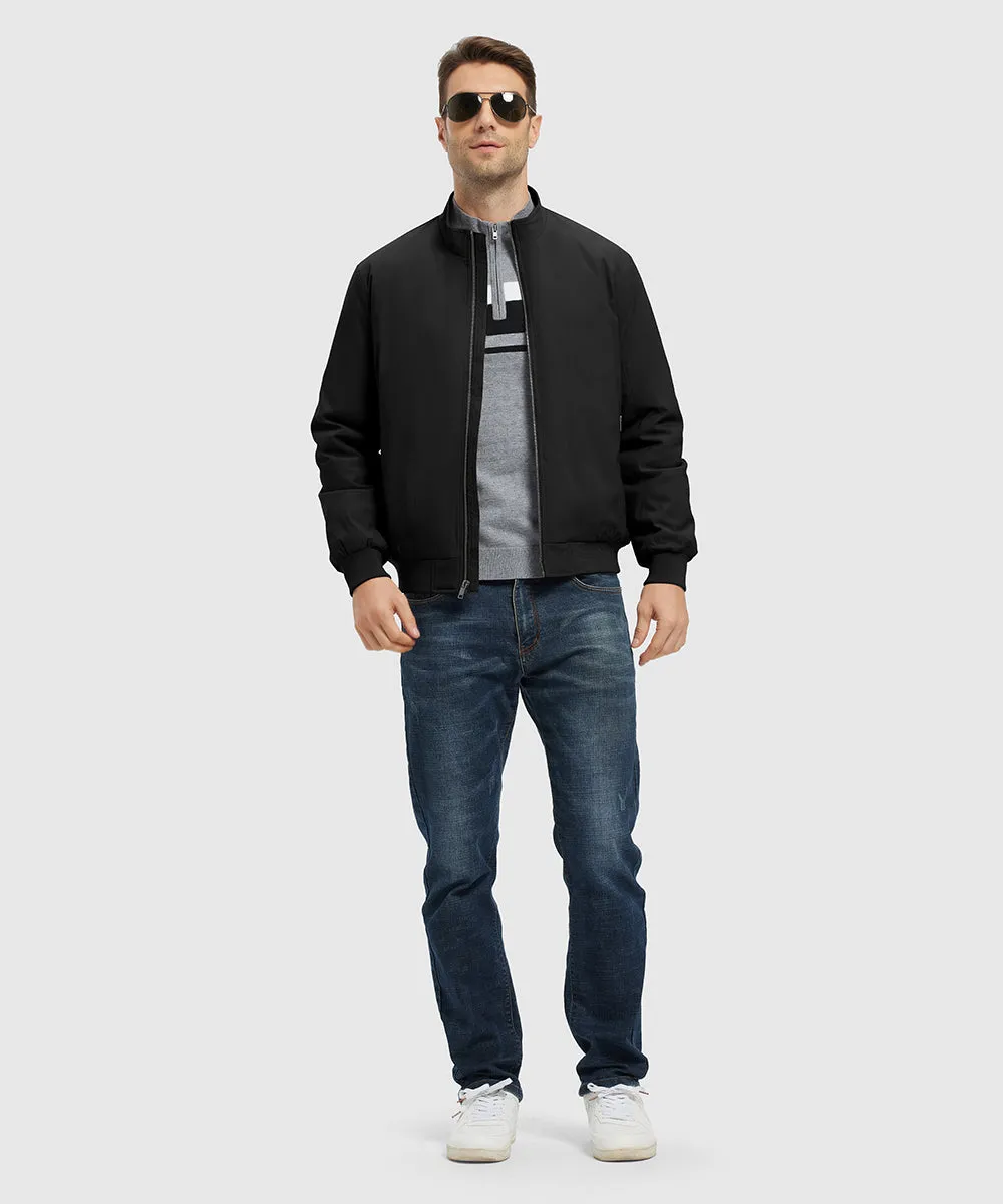 Men's Quilted Cotton Stand Collar Jacket