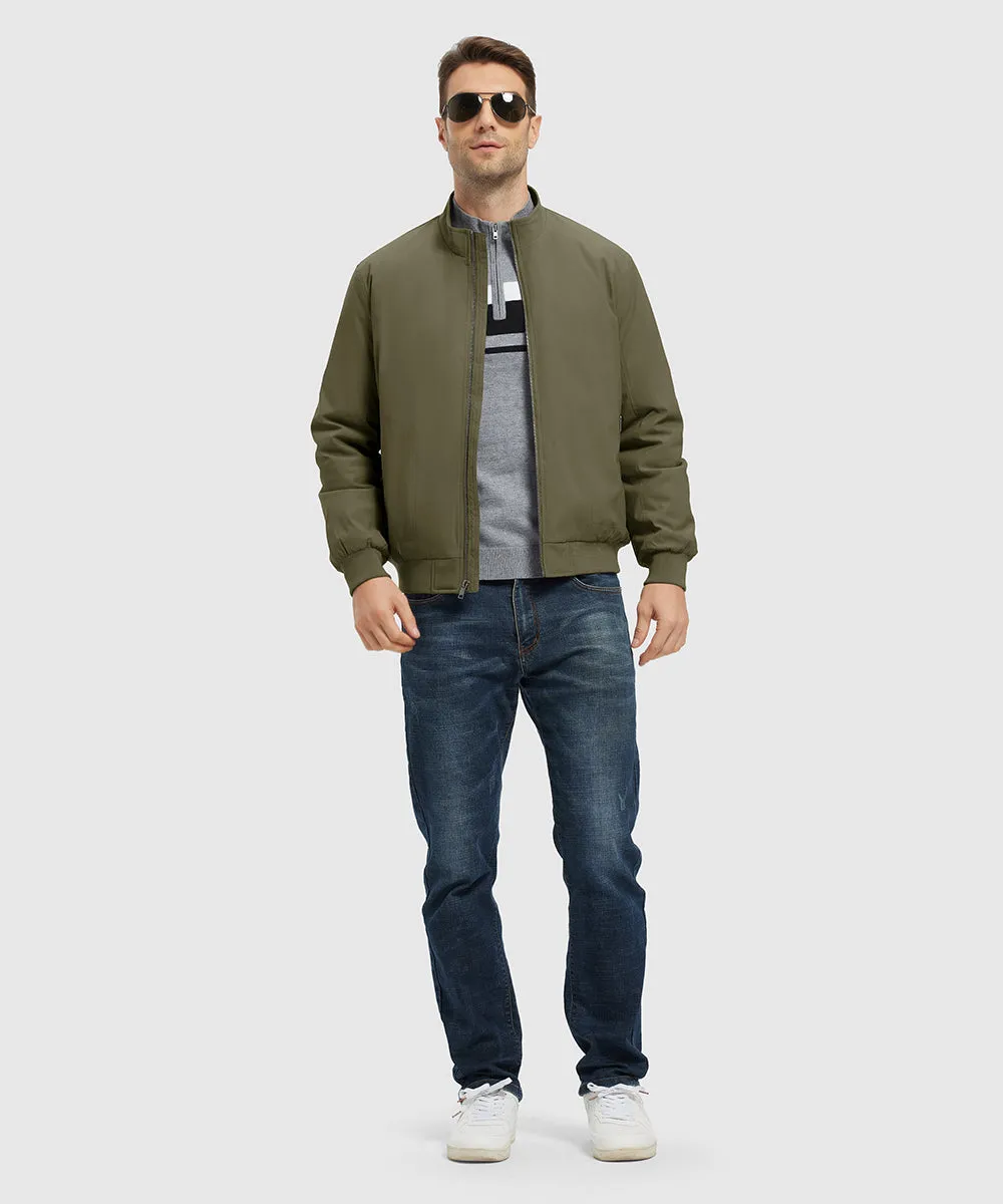 Men's Quilted Cotton Stand Collar Jacket