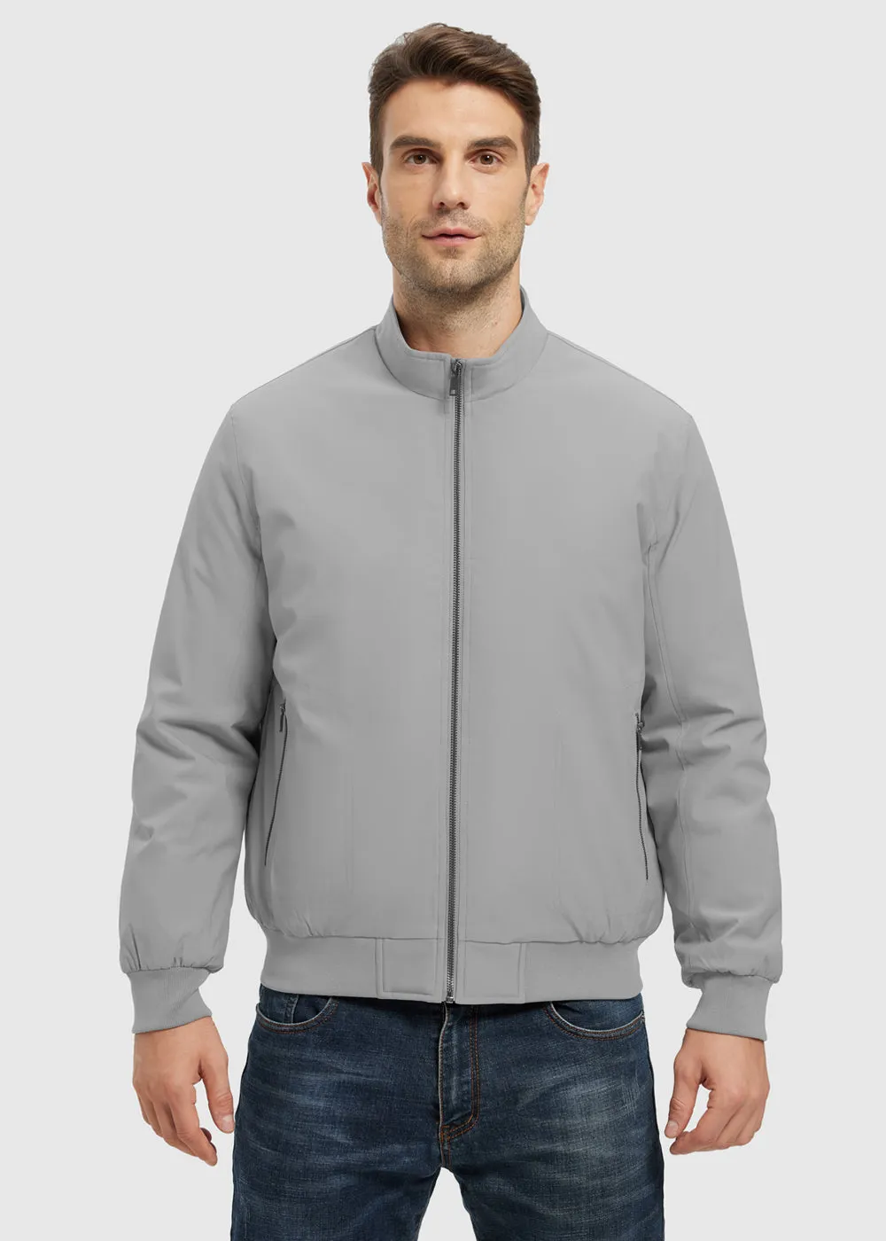 Men's Quilted Cotton Stand Collar Jacket