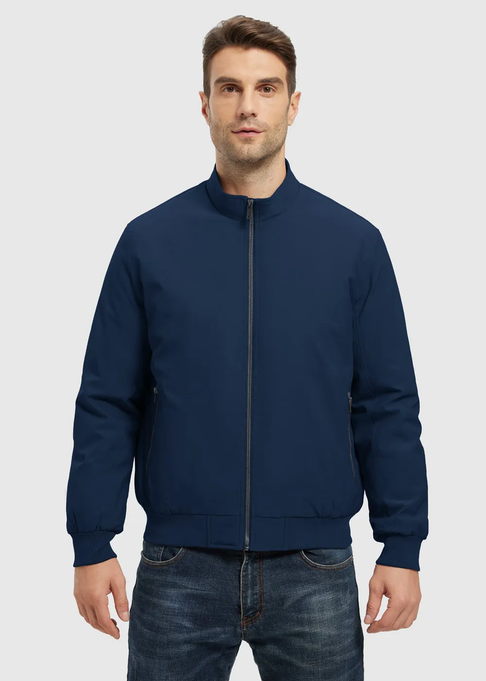 Men's Quilted Cotton Stand Collar Jacket