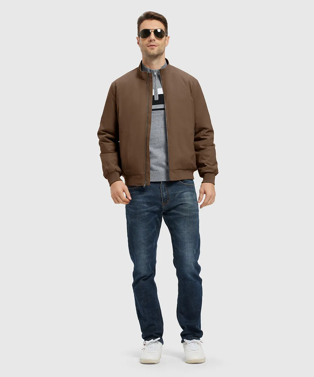 Men's Quilted Cotton Stand Collar Jacket