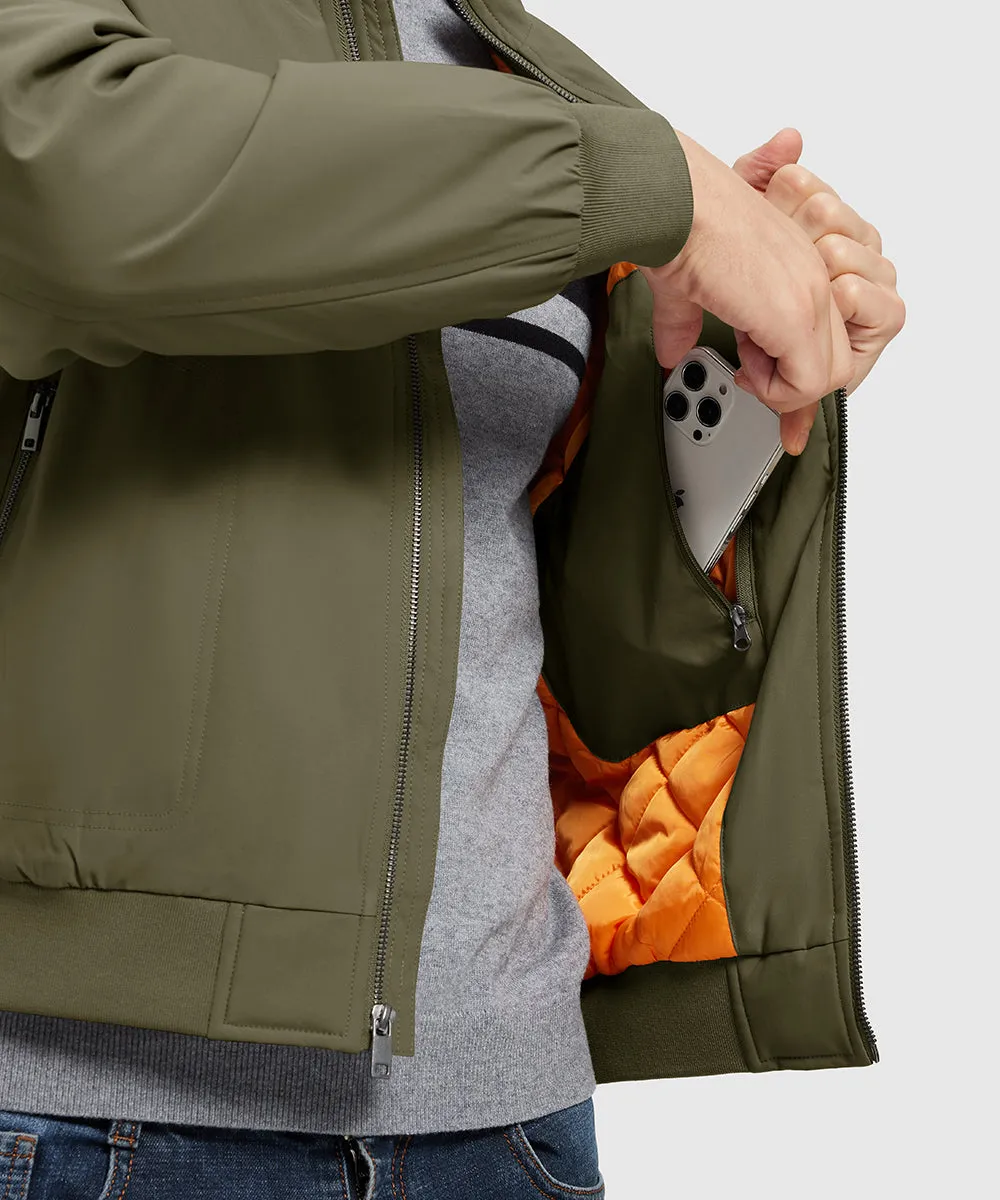 Men's Quilted Cotton Stand Collar Jacket
