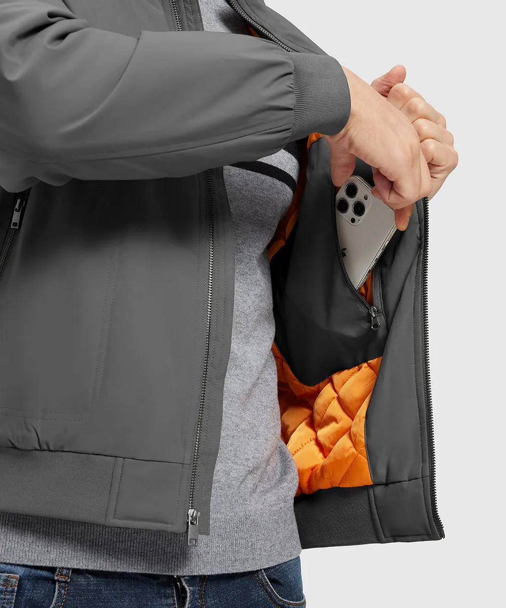 Men's Quilted Cotton Stand Collar Jacket