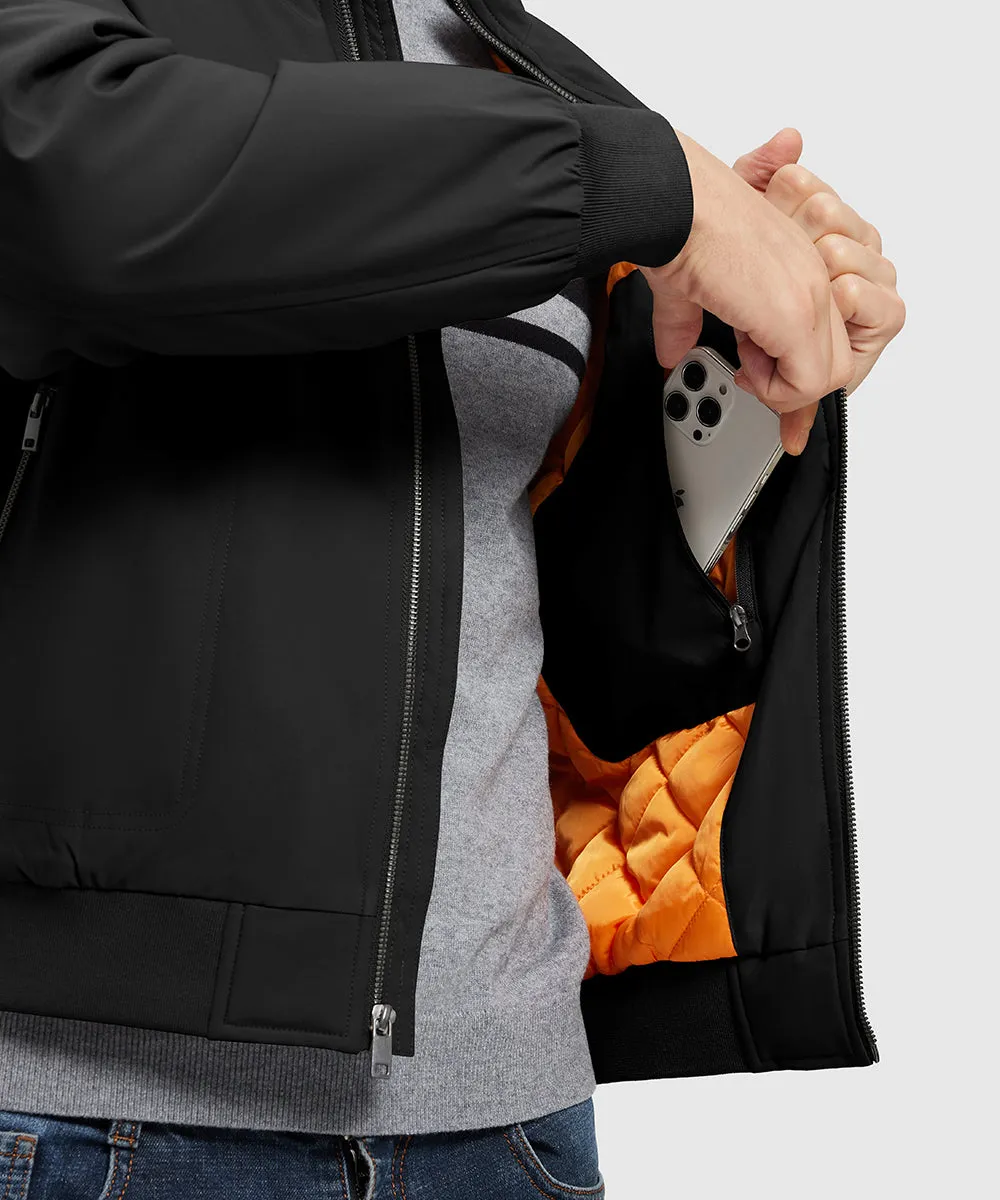 Men's Quilted Cotton Stand Collar Jacket
