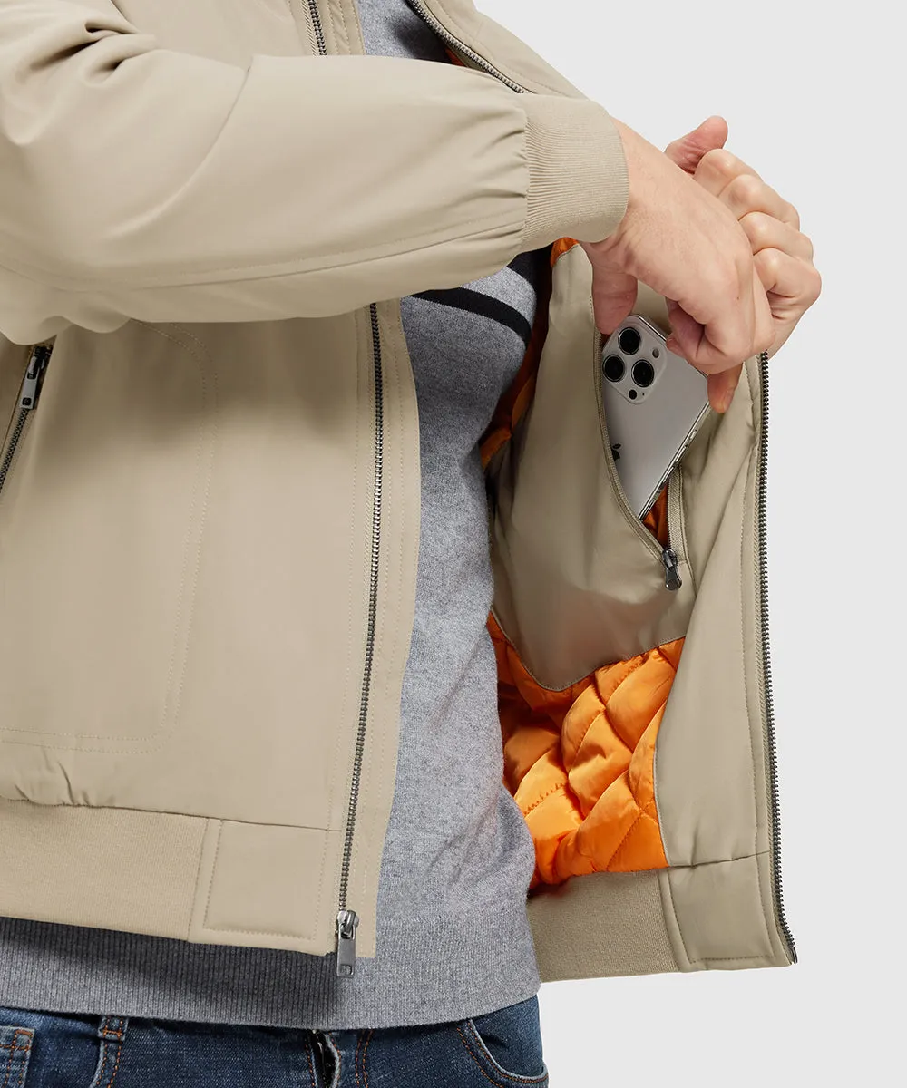 Men's Quilted Cotton Stand Collar Jacket