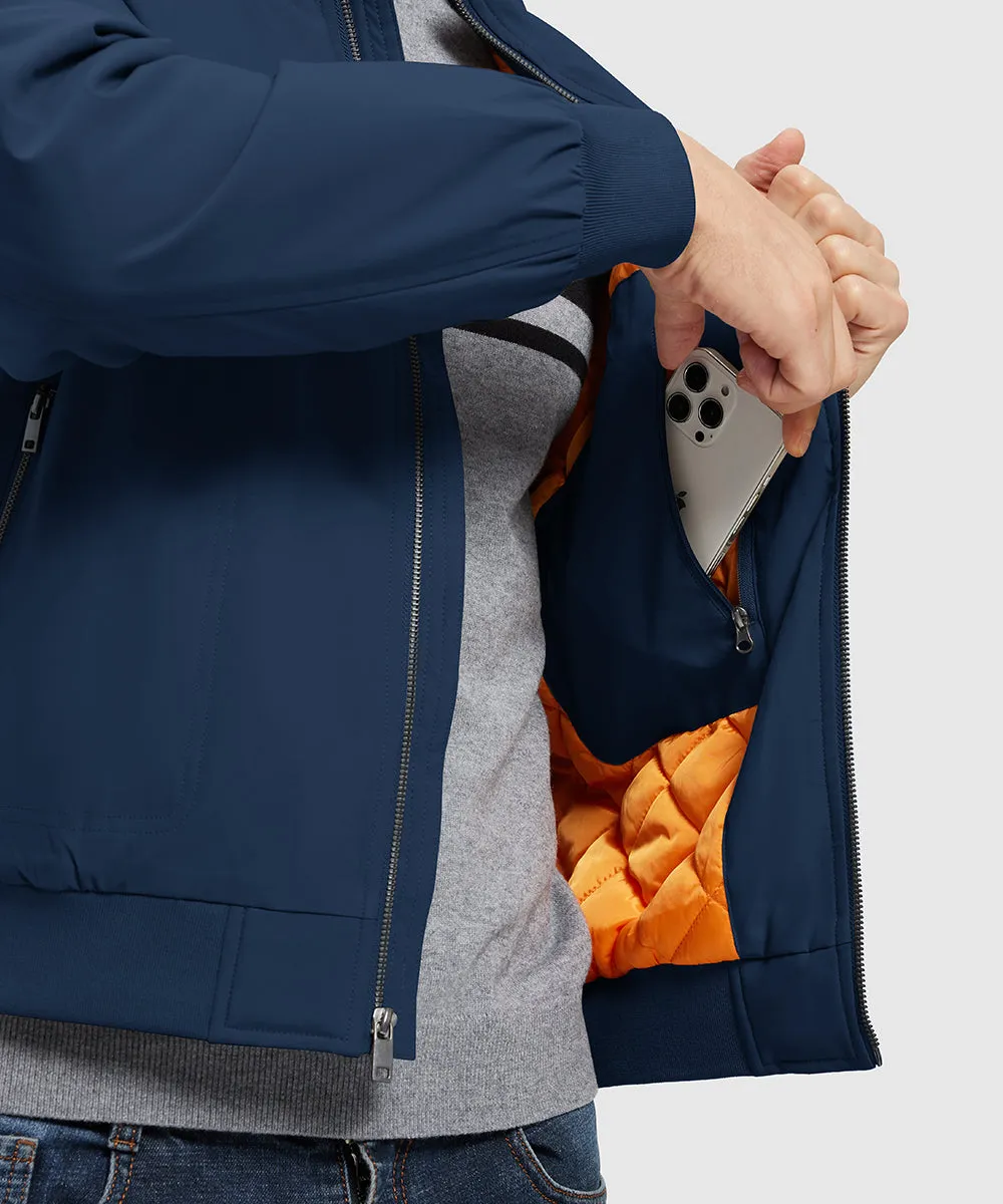 Men's Quilted Cotton Stand Collar Jacket