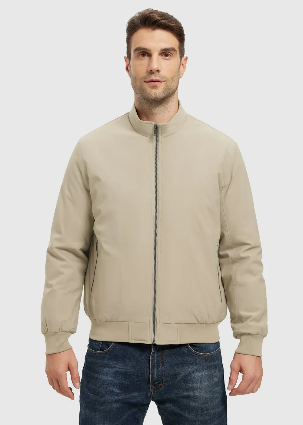 Men's Quilted Cotton Stand Collar Jacket