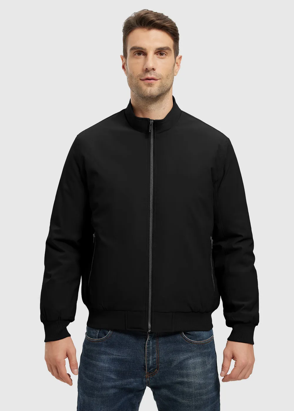 Men's Quilted Cotton Stand Collar Jacket