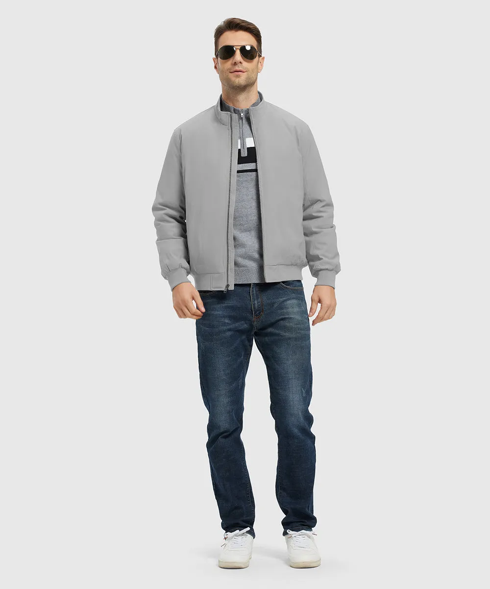 Men's Quilted Cotton Stand Collar Jacket