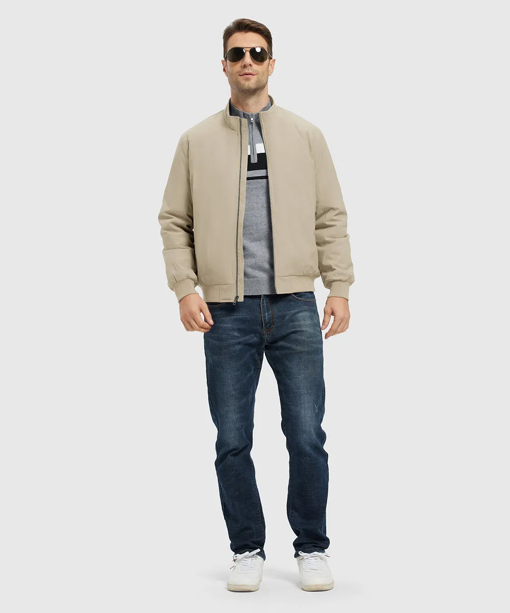 Men's Quilted Cotton Stand Collar Jacket