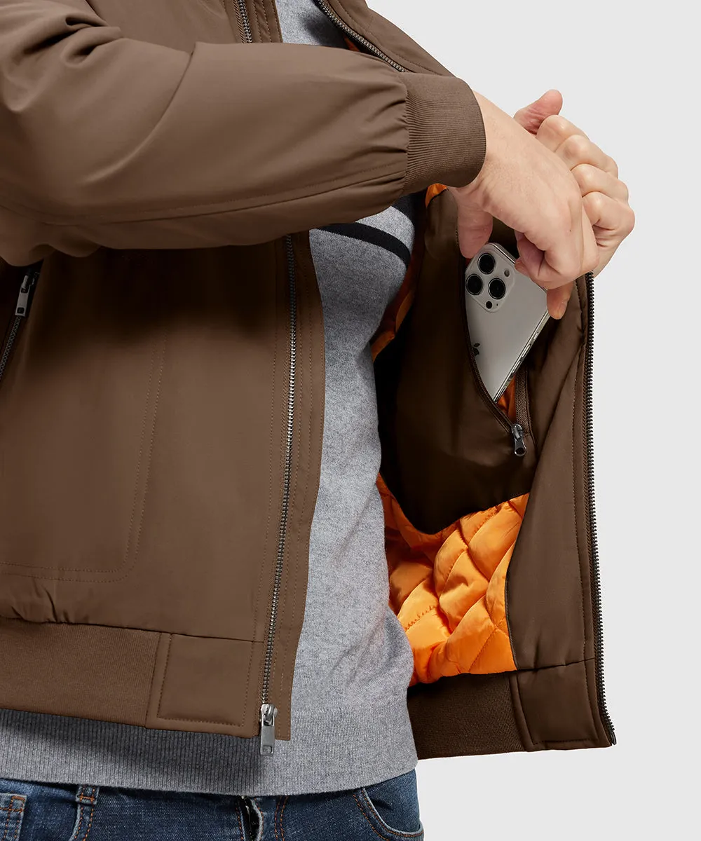 Men's Quilted Cotton Stand Collar Jacket