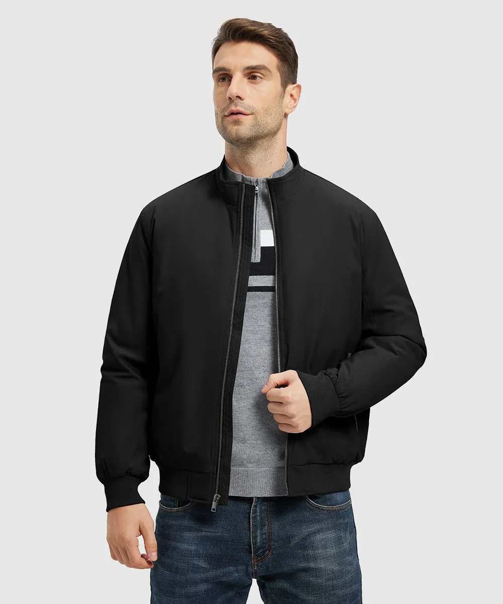 Men's Quilted Cotton Stand Collar Jacket
