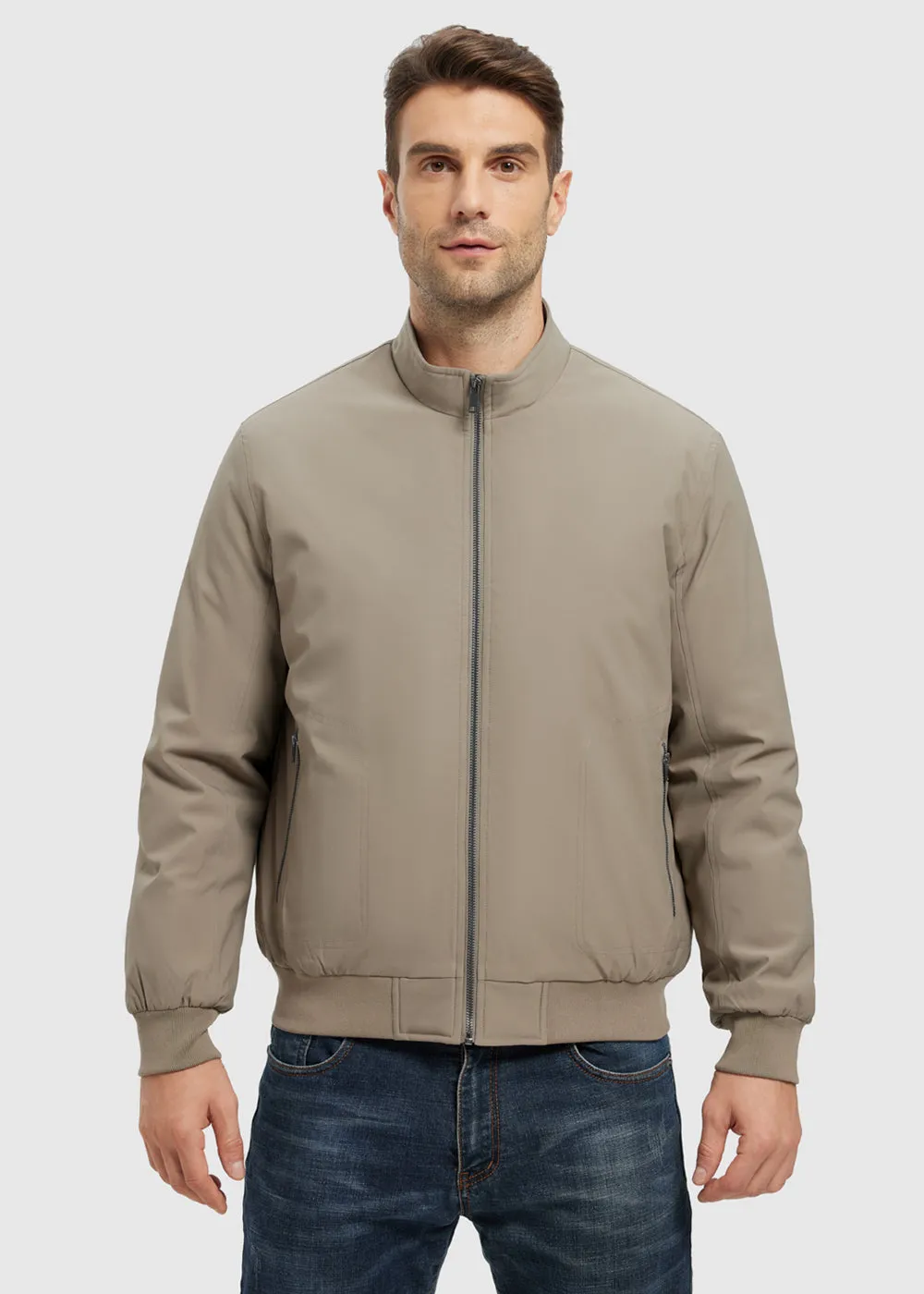 Men's Quilted Cotton Stand Collar Jacket