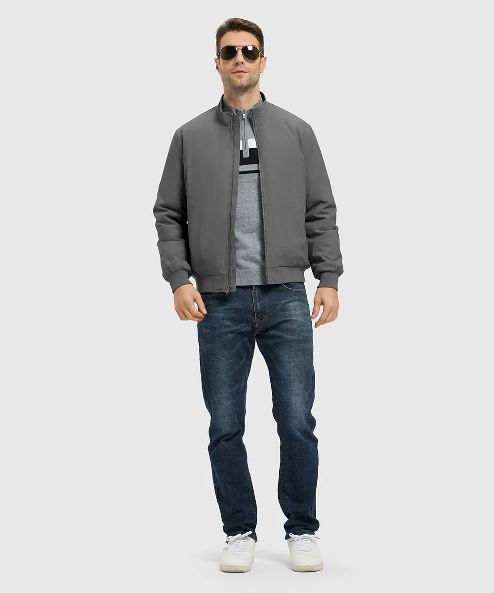 Men's Quilted Cotton Stand Collar Jacket