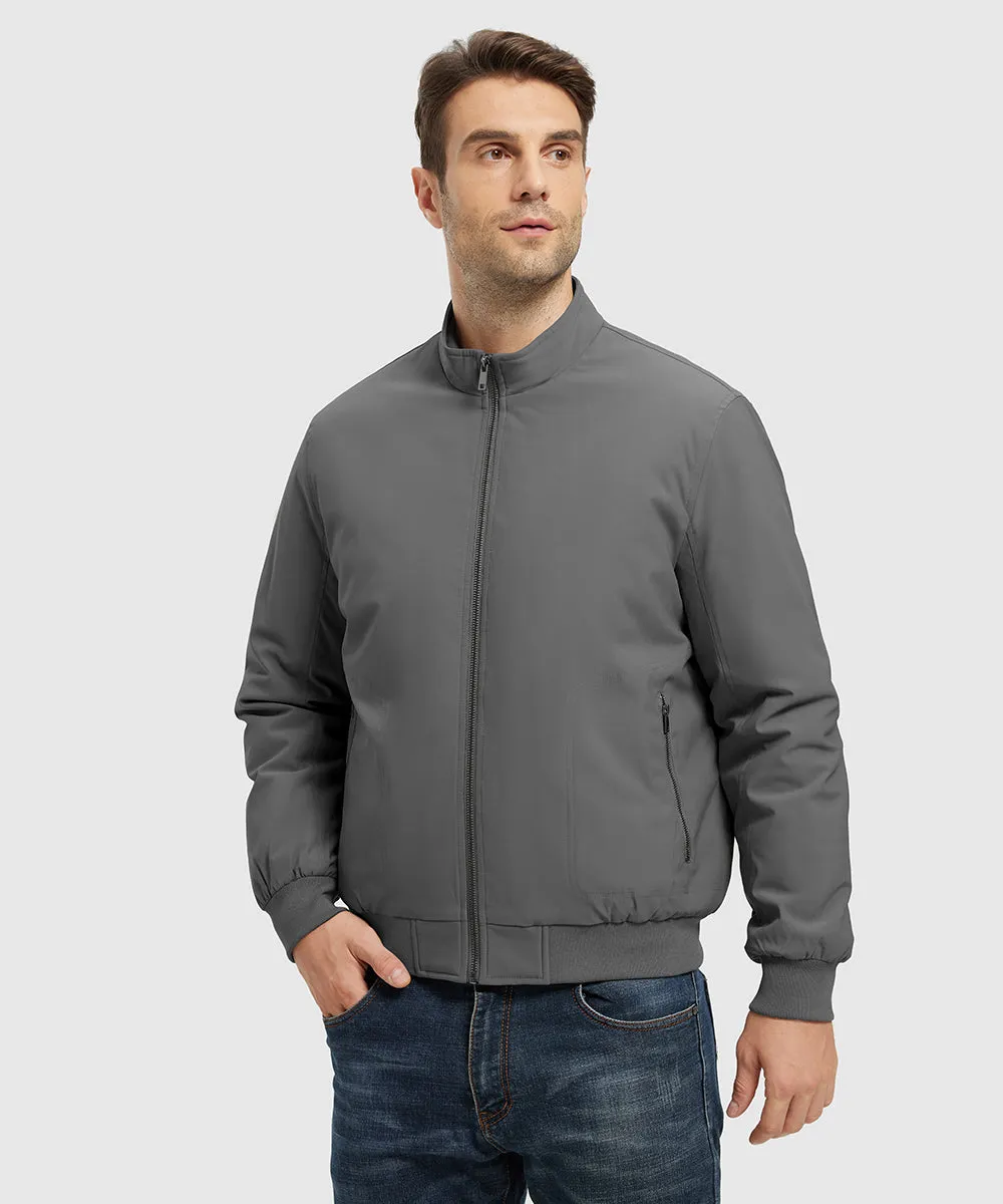 Men's Quilted Cotton Stand Collar Jacket