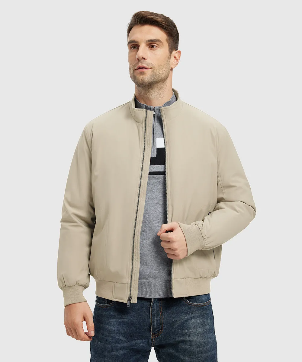 Men's Quilted Cotton Stand Collar Jacket