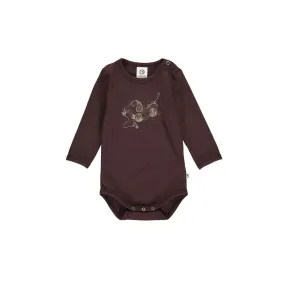 Musli Dachshund Print Bodysuit - Coffee