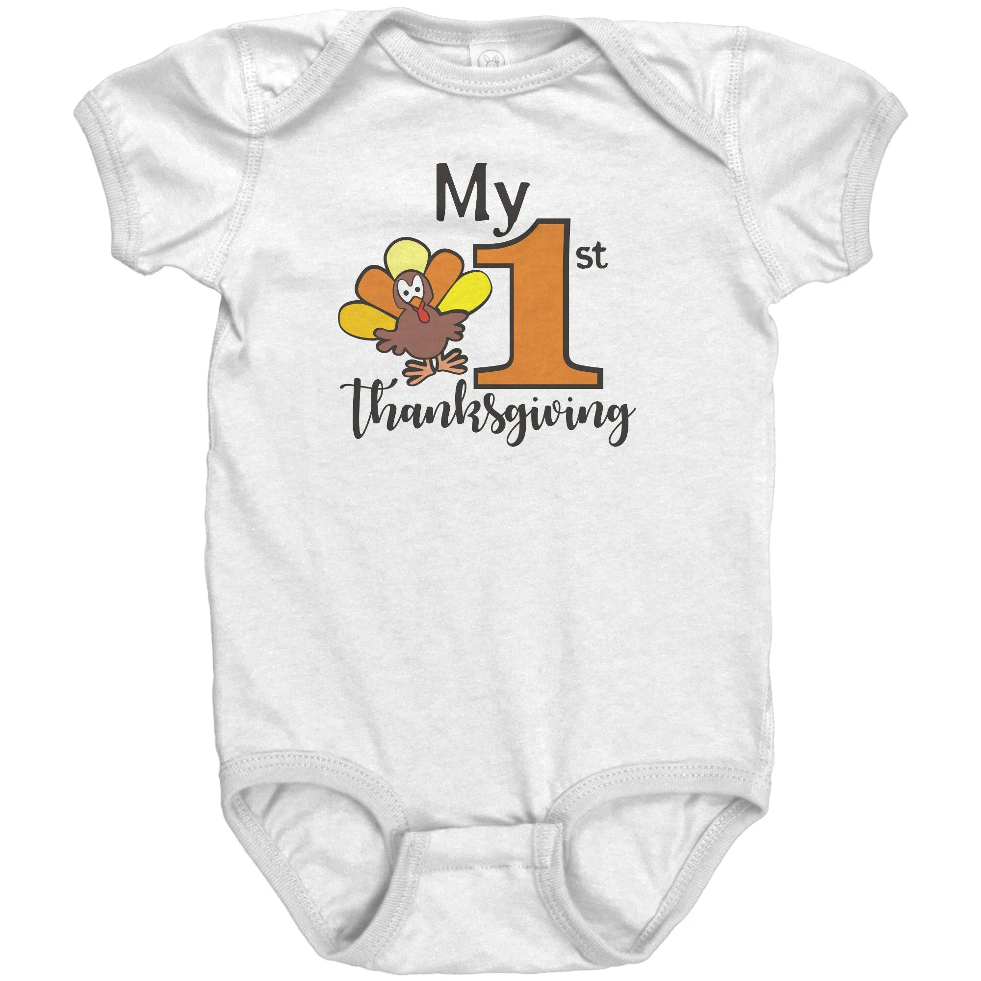 MY FIRST THANKSGIVING Baby's First Snap One Piece Bodysuit