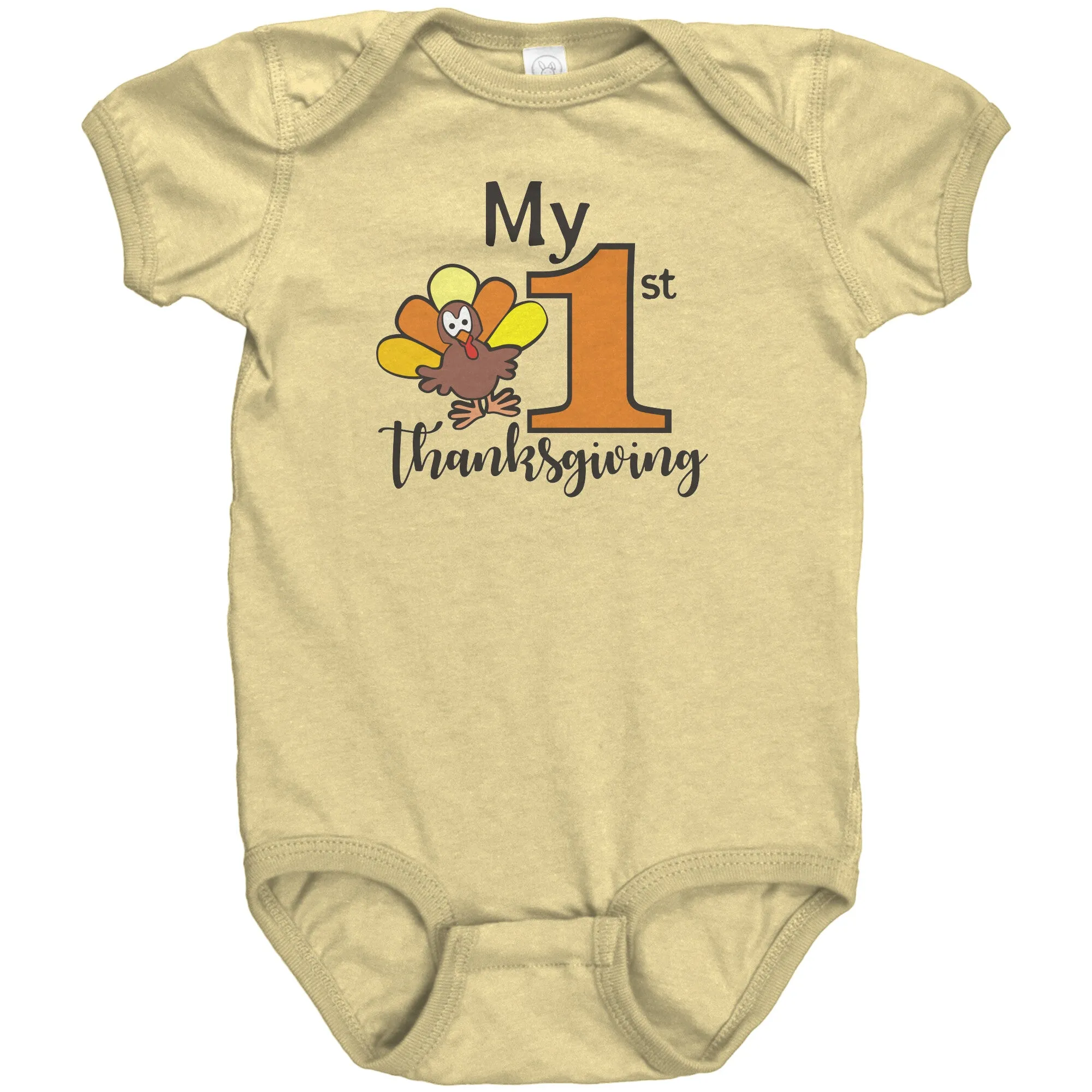 MY FIRST THANKSGIVING Baby's First Snap One Piece Bodysuit