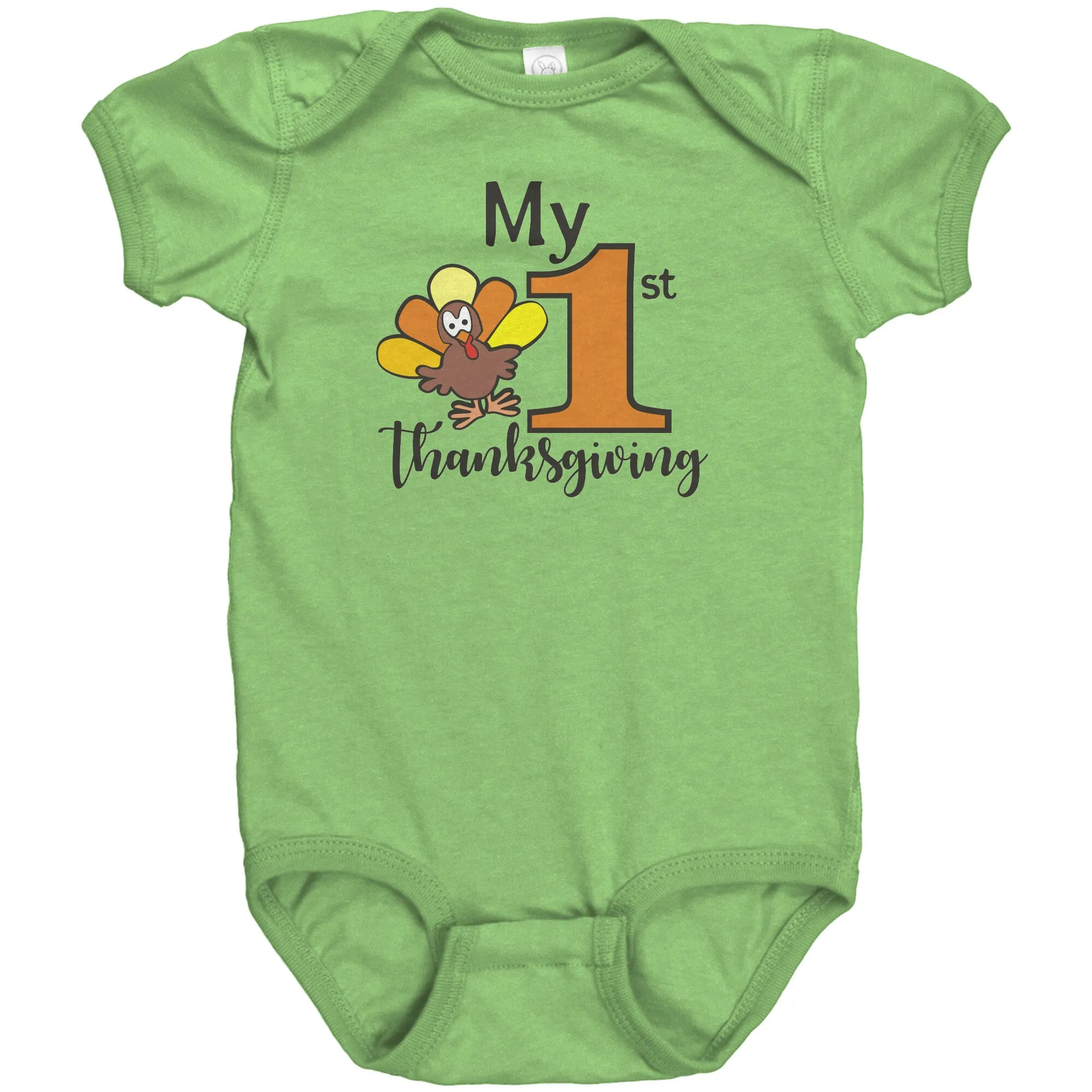 MY FIRST THANKSGIVING Baby's First Snap One Piece Bodysuit
