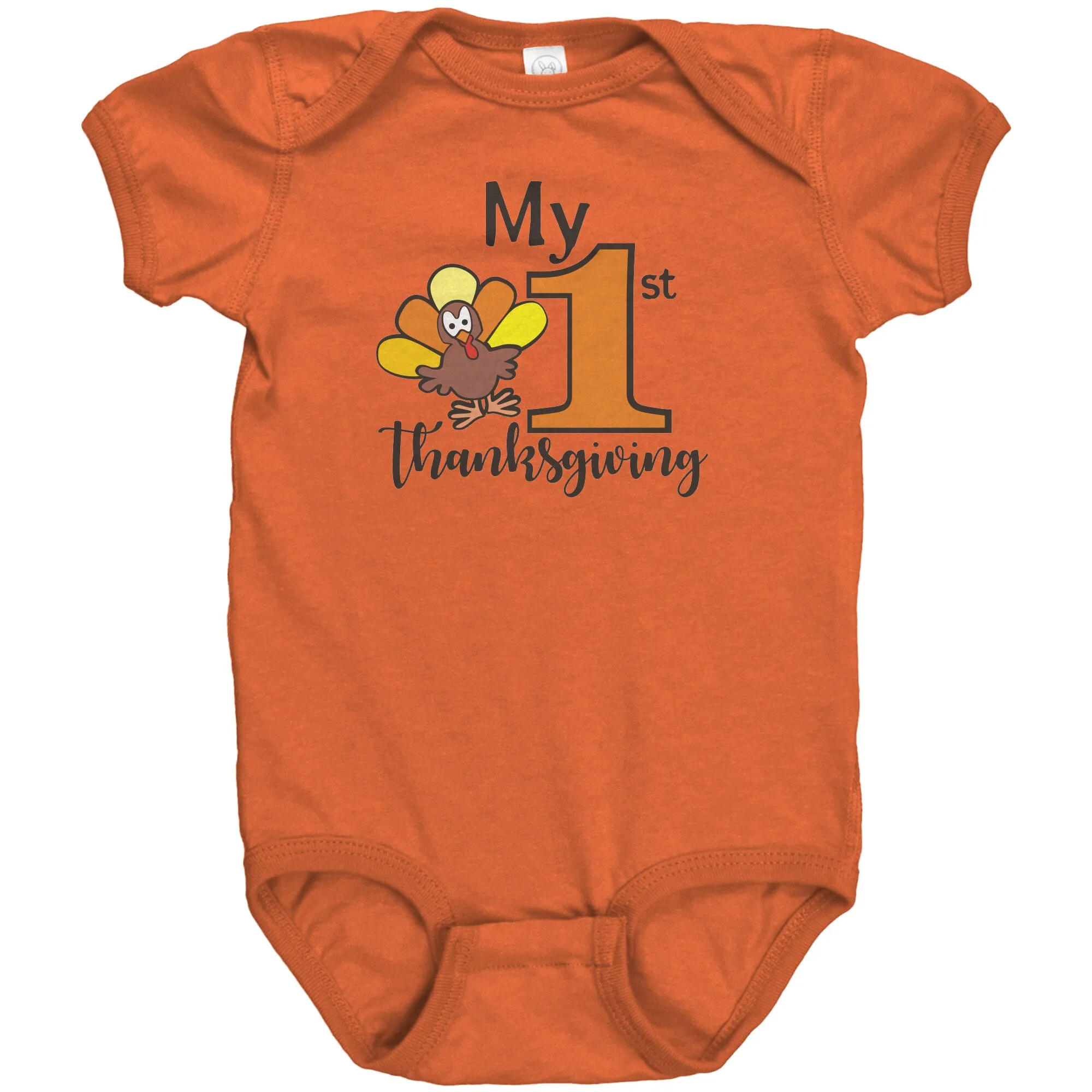 MY FIRST THANKSGIVING Baby's First Snap One Piece Bodysuit