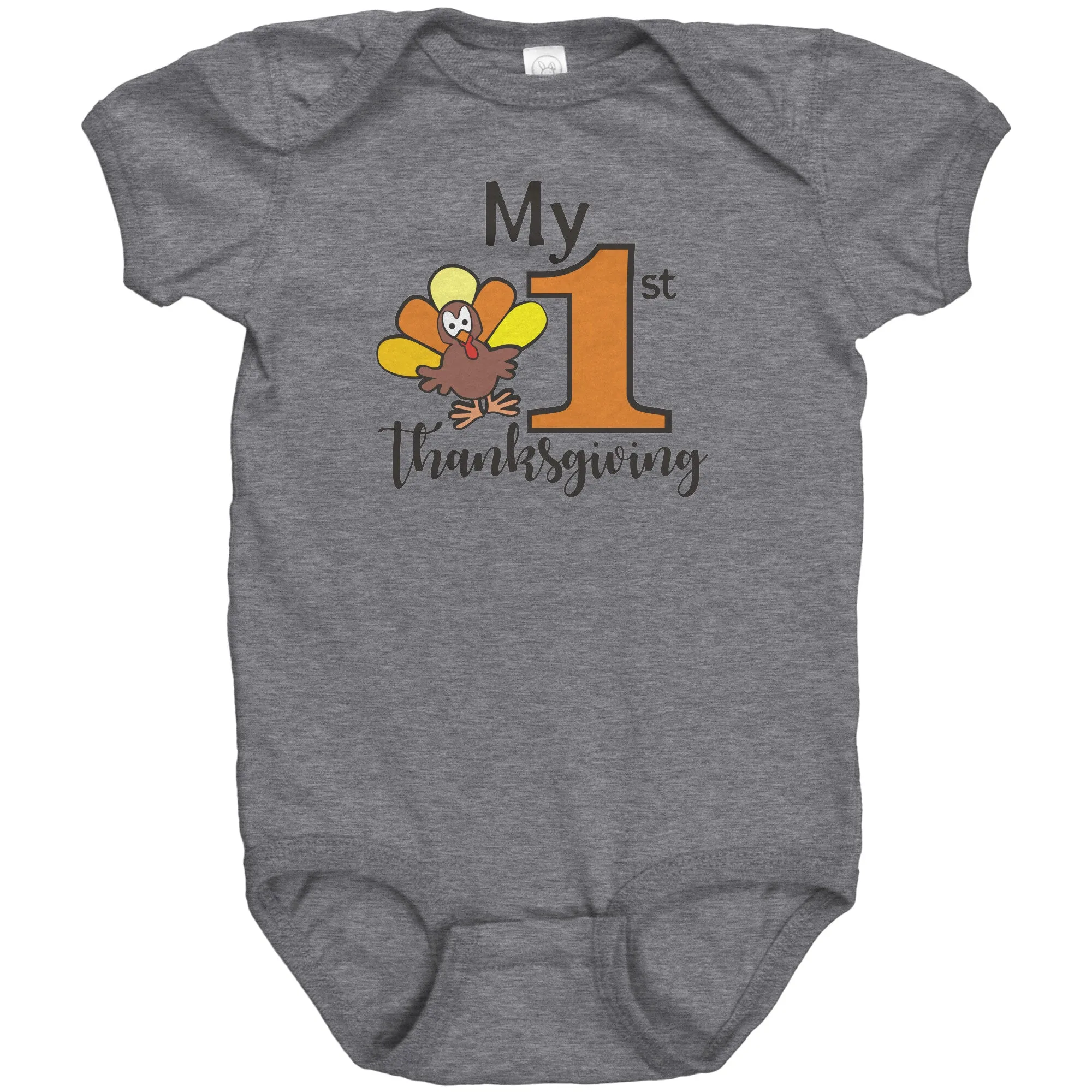 MY FIRST THANKSGIVING Baby's First Snap One Piece Bodysuit