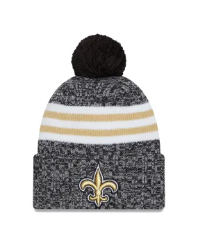 New Orleans Saints New Era 2023 Sideline - Sport Cuffed Pom Knit Hat - Black