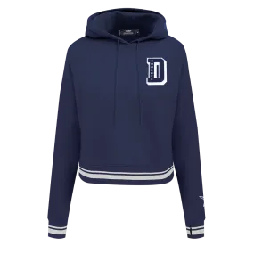 NFL DALLAS COWBOYS MASHUP WOMEN'S RIB CROPPED PO HOODIE (MIDNIGHT NAVY)