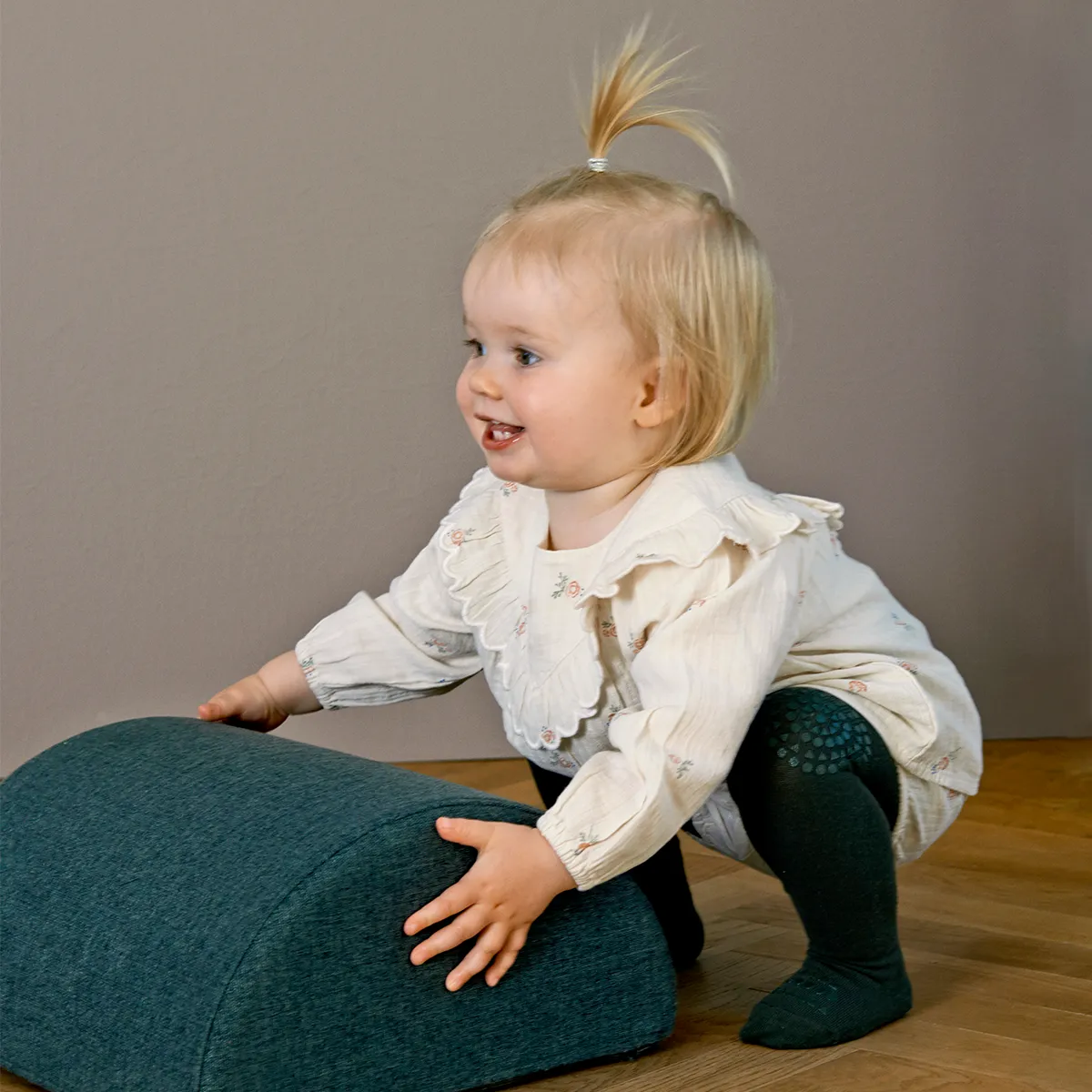 Non-slip crawling tights with grip for babies and toddlers - Organic Cotton Organic Cotton - Forest Green