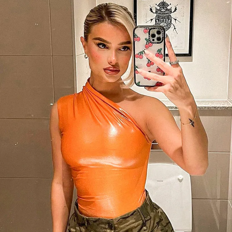One Shoulder Ruched Bodysuit