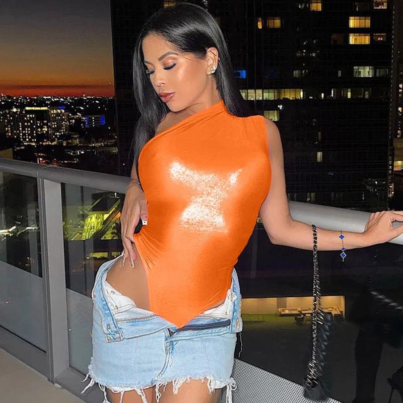 One Shoulder Ruched Bodysuit
