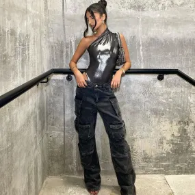 One Shoulder Ruched Bodysuit