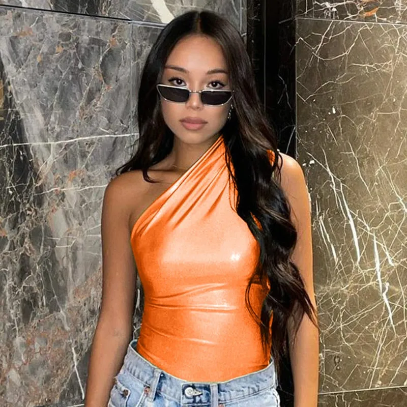 One Shoulder Ruched Bodysuit