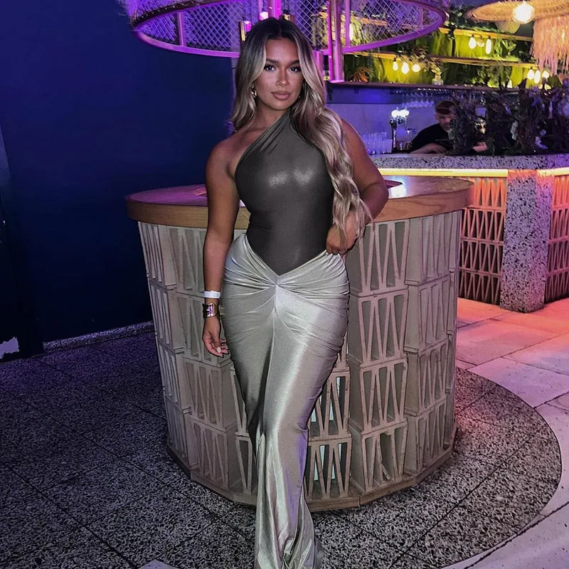 One Shoulder Ruched Bodysuit