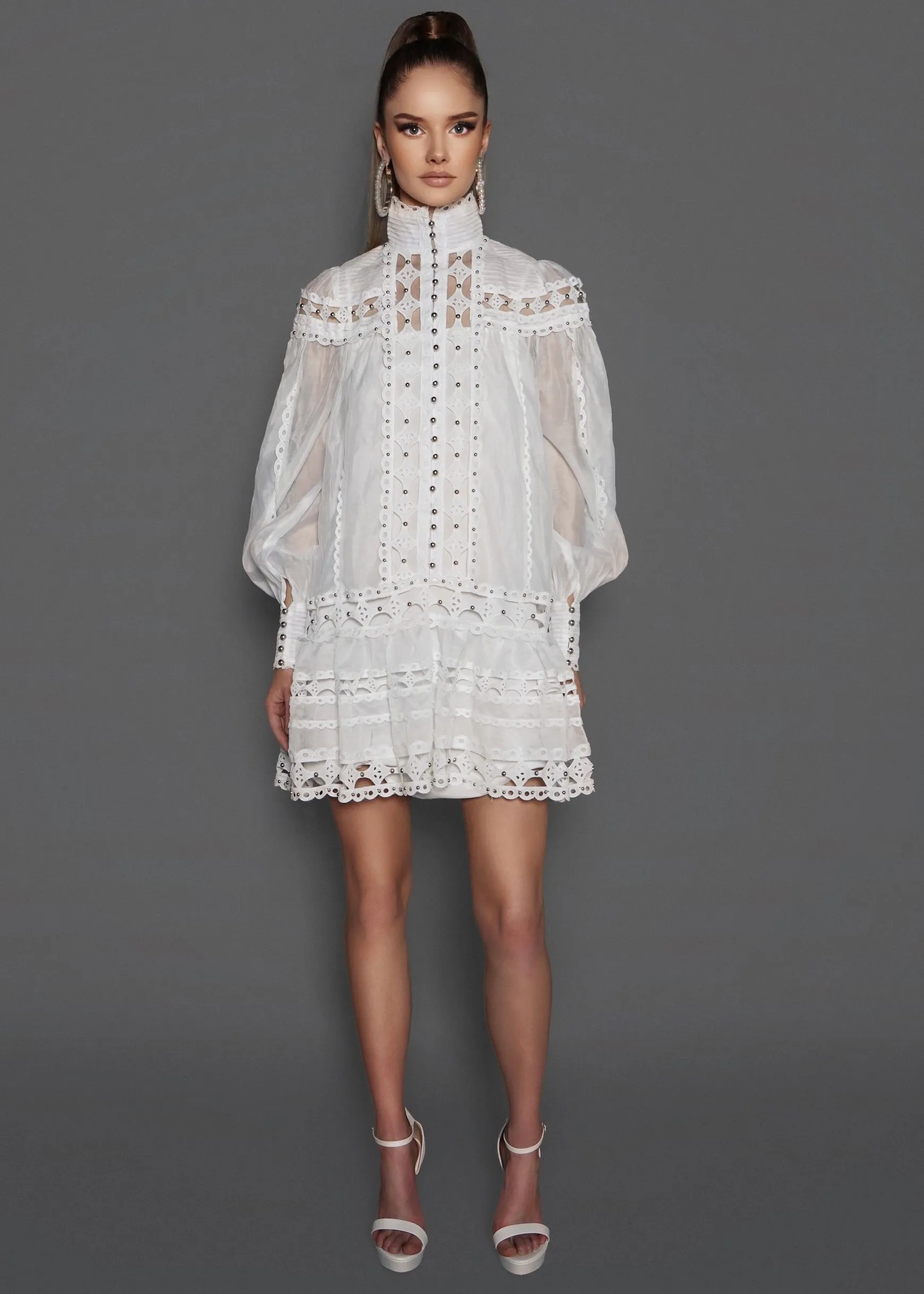 Organza Babydoll Midi Dress