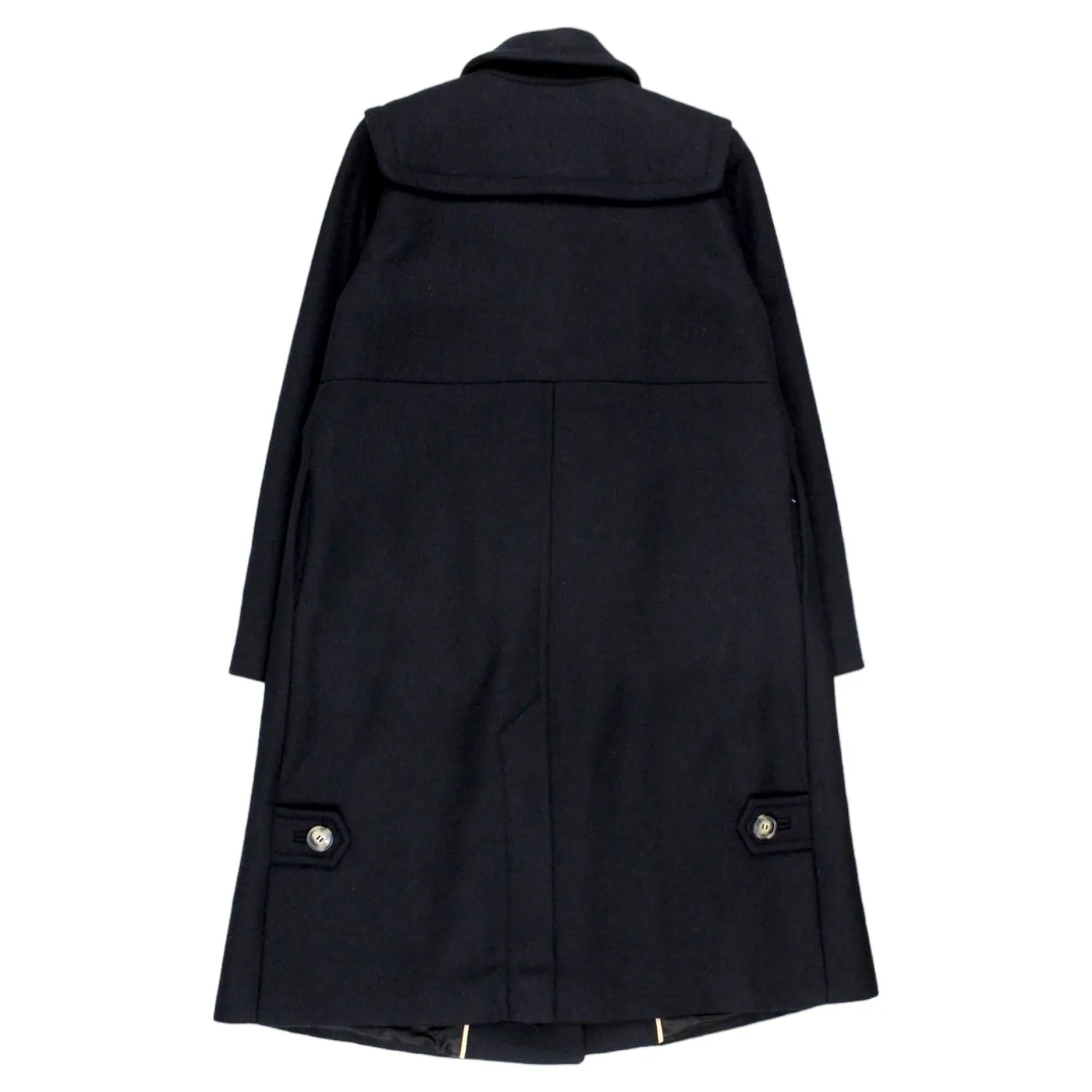 Orla Kiely Navy Wool Twill Duffle Coat
