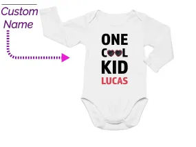 Personalized Long Sleeve Boys, Custom Baby Name, One Cool Kid 1st Birthday