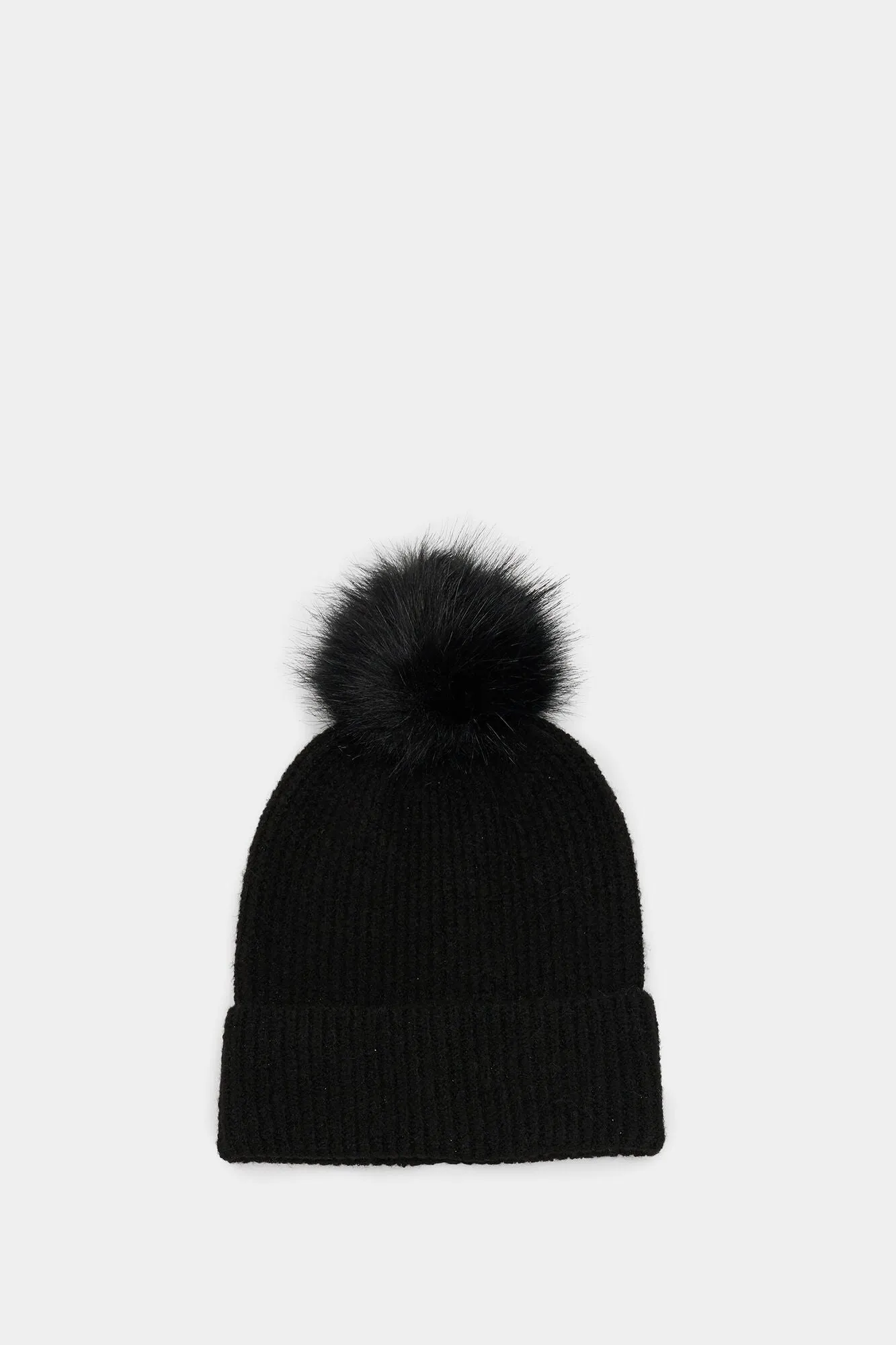 Pompom jersey-knit hat