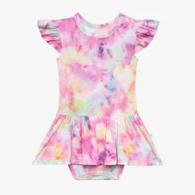 Posh Peanut Joplin Ruffled Capsleeve Basic Twirl Skirt Bodysuit