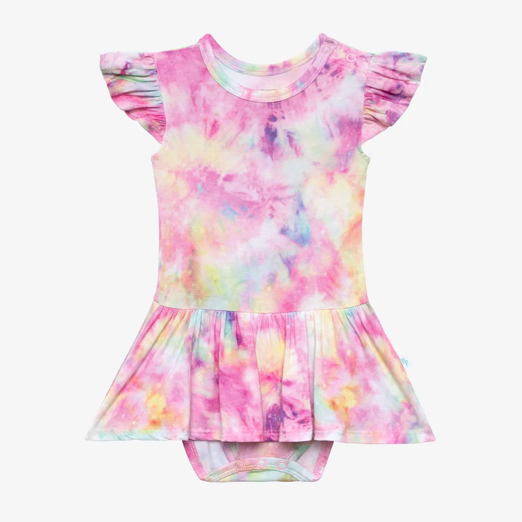 Posh Peanut Joplin Ruffled Capsleeve Basic Twirl Skirt Bodysuit