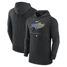 Rays Men's Nike Heather Black Devil Rays Early Work Pullover Hoodie