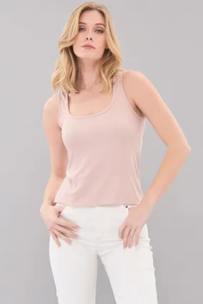 Rib Knit Scoop Neck Tank