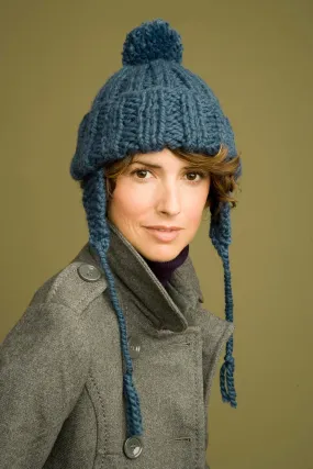 Ribbed Earflap Hat Pattern (Knit)