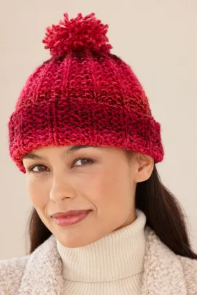 Rosy Ribbed Hat (Knit)