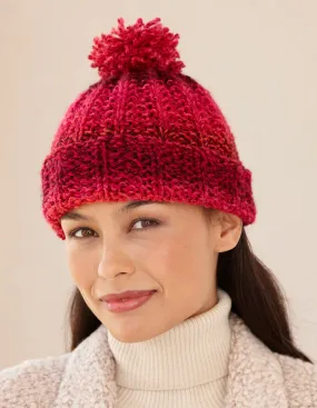 Rosy Ribbed Hat (Knit)